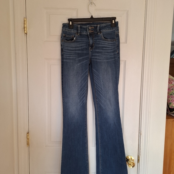 American Eagle Jeans Womens 4 Dark Blue Denim Pants AE Artist Flare Boot Stretch - Picture 5 of 16